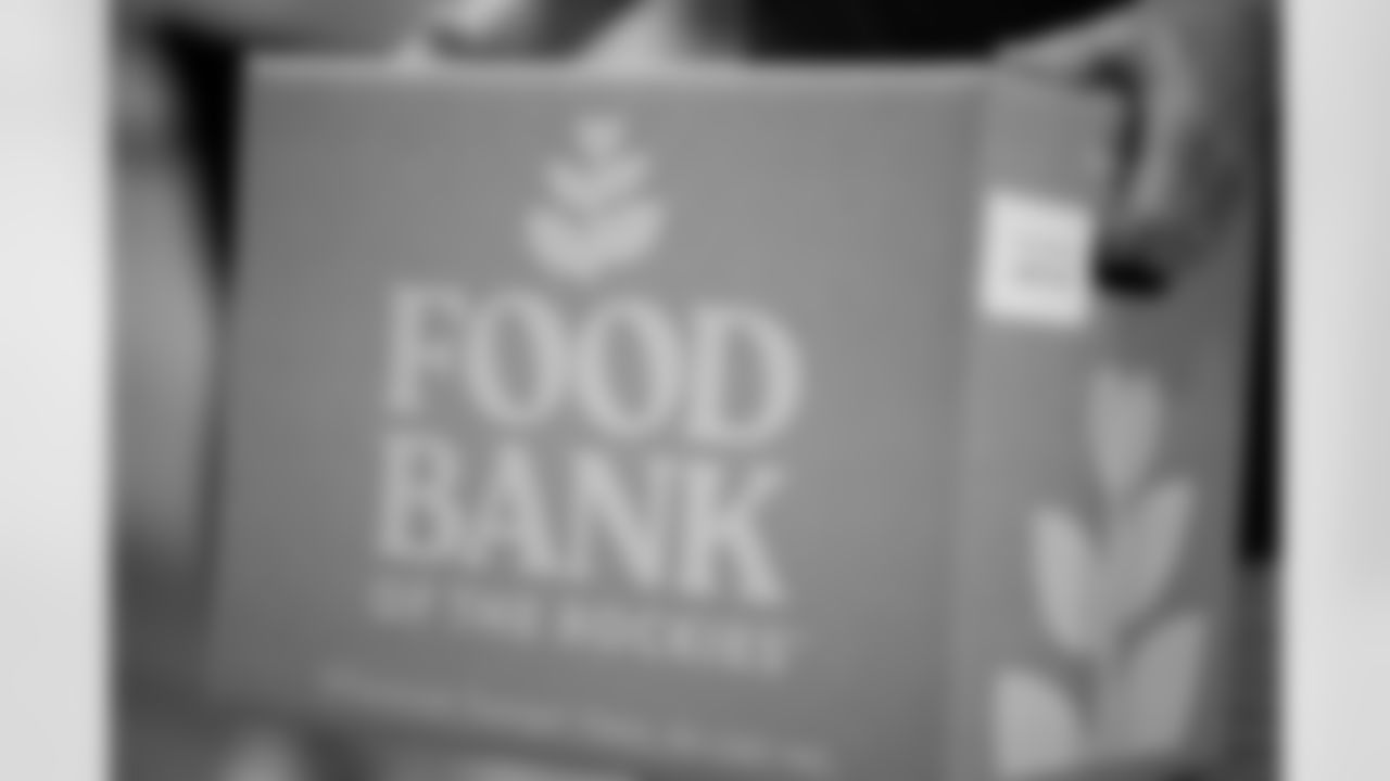 A general view of a full box during a Totes of Hope food packaging event at Food Bank of the Rockies in Denver, Colorado on September 17, 2024. Photo by Ben Swanson / Denver Broncos