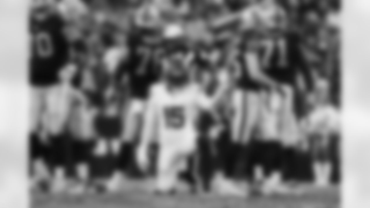 Nik Bonitto (15) during the Broncos' Week 14 game against the Las Vegas Raiders at Allegiant Stadium in Las Vegas, Nevada on December 7, 2025. Photo by Gabriel Christus / Denver Broncos