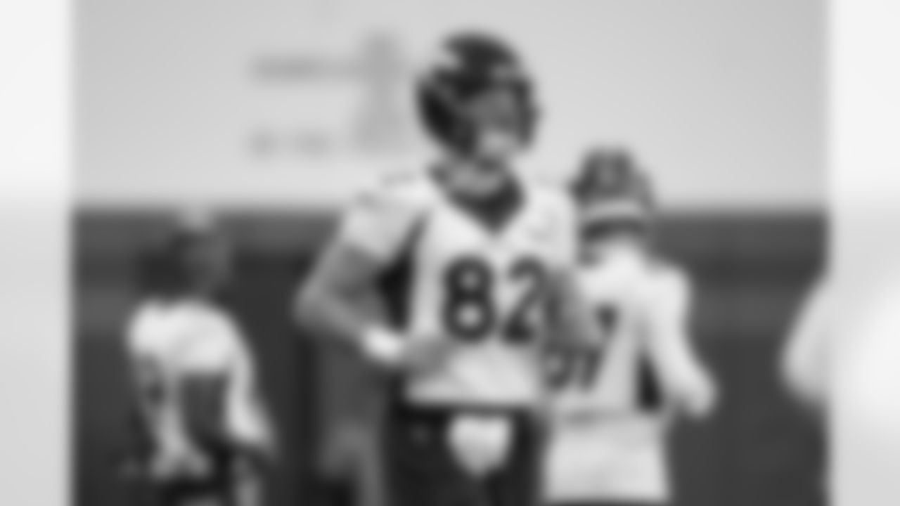 Adam Trautman during practice at Centura Health Training Center in Englewood, Colorado on December 14, 2023. Photo by Ben Swanson / Denver Broncos