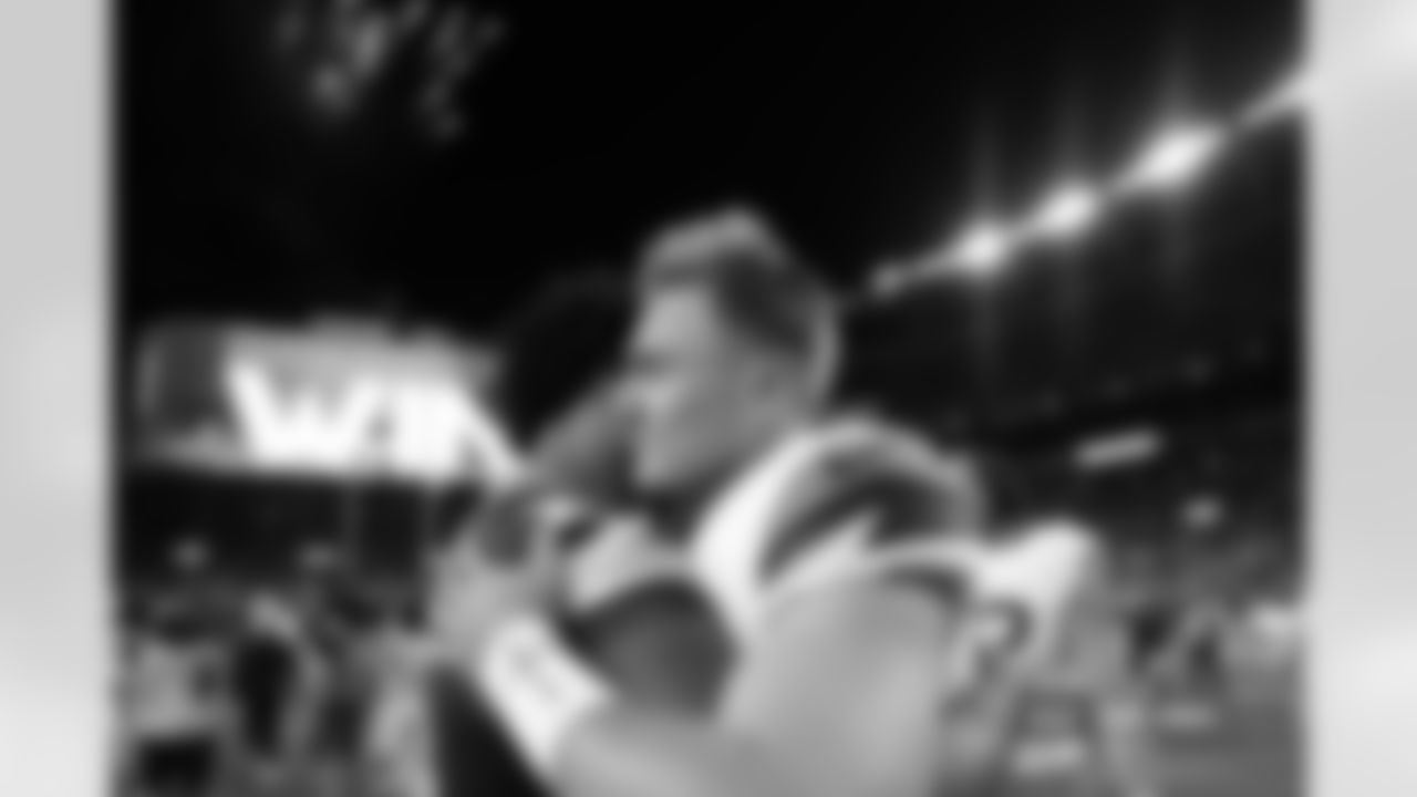Bo Nix #10 of the Denver Broncos after the Broncos' preseason Week 2 game against the Green Bay Packers at Empower Field at Mile High in Denver, Colorado on August 18, 2024. (Photo by Ben Swanson/Denver Broncos)