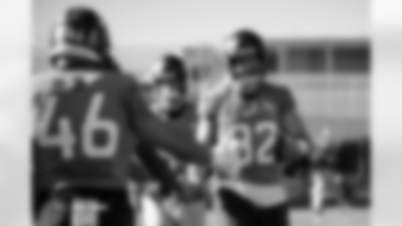 Adam Trautman during practice at Broncos Park Powered by CommonSpirit in Englewood, Colorado on November 14, 2025. Photo by Ben Swanson / Denver Broncos