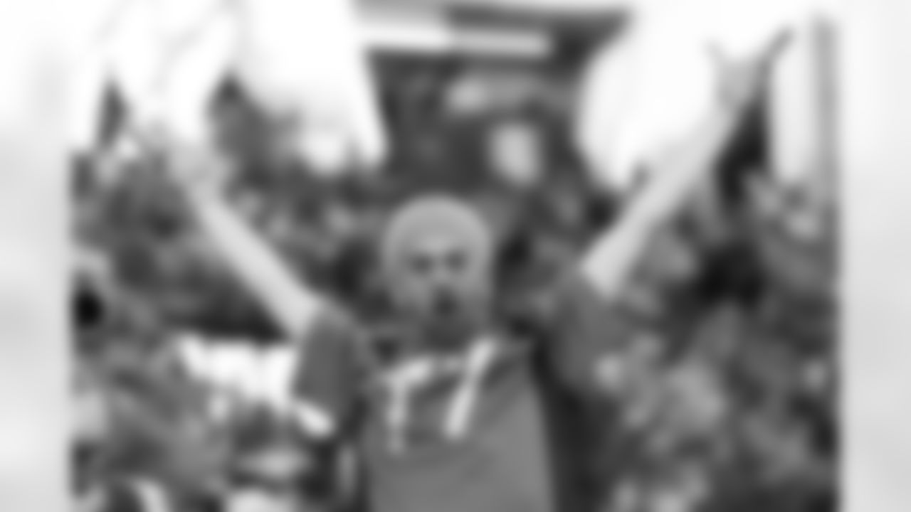 A fan with a dyed beard during the Broncos' Week 15 game against the Green Bay Packers at Empower Field at Mile High in Denver, Colorado on December 14, 2025. Photo by Gavin Liddell / Denver Broncos