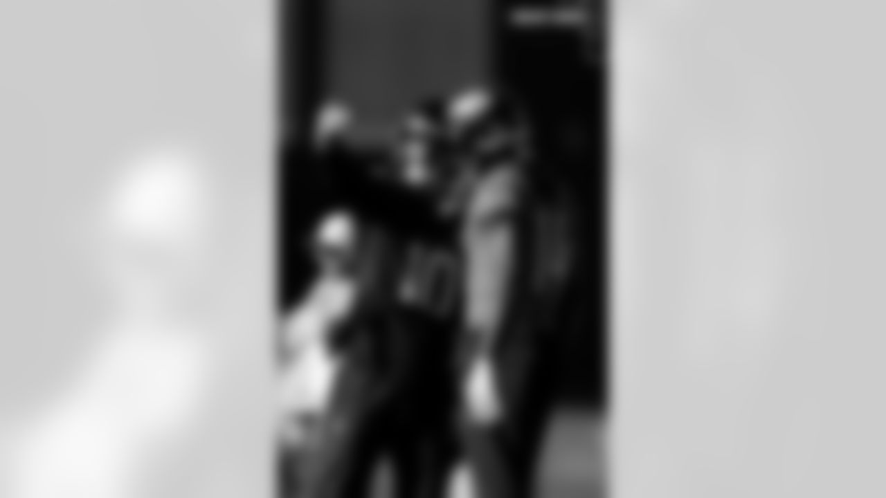 Bo Nix and Courtland Sutton during practice on Wednesday, January 14, 2026 at Broncos Park Powered by CommonSpirit in Englewood, Colorado.
Photo by Gabriel Christus / Denver Broncos