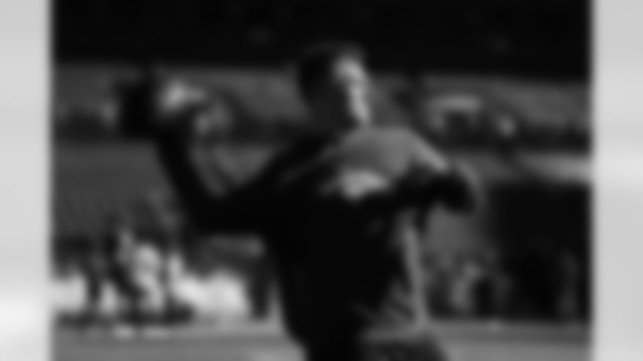 Bo Nix before the Broncos' Week 15 game against the Green Bay Packers at Empower Field at Mile High in Denver, Colorado on December 14, 2025. Photo by Ben Swanson / Denver Broncos