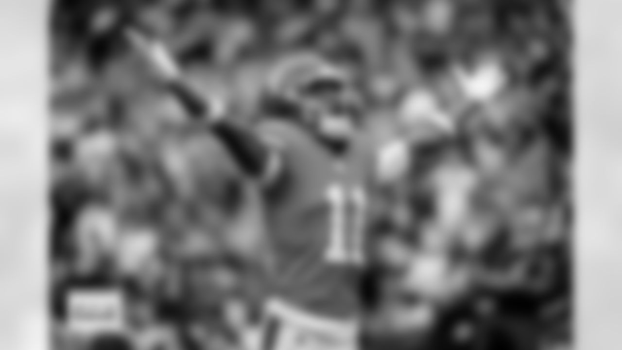 Denver Broncos wide receiver Troy Franklin (11) celebrates his touchdown pass during the Broncos' Week 8 game against the Dallas Cowboys at Empower Field at Mile High in Denver, Colorado on October 26, 2025. Photo by Adam Bratten / Denver Broncos
