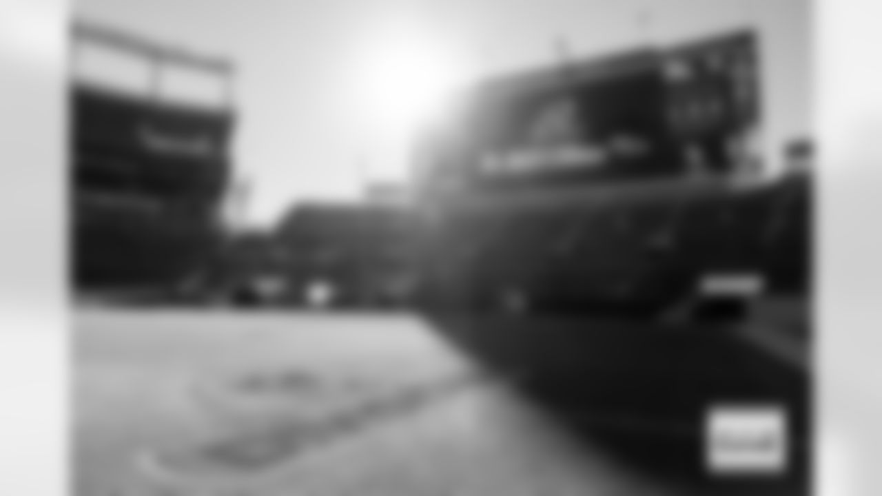 The Divisional Round logo is painted on the field before the Broncos' Divisional Round playoff game against the Buffalo Bills at Empower Field at Mile High in Denver, Colorado on January 17, 2026. Photo by Gabriel Christus / Denver Broncos
