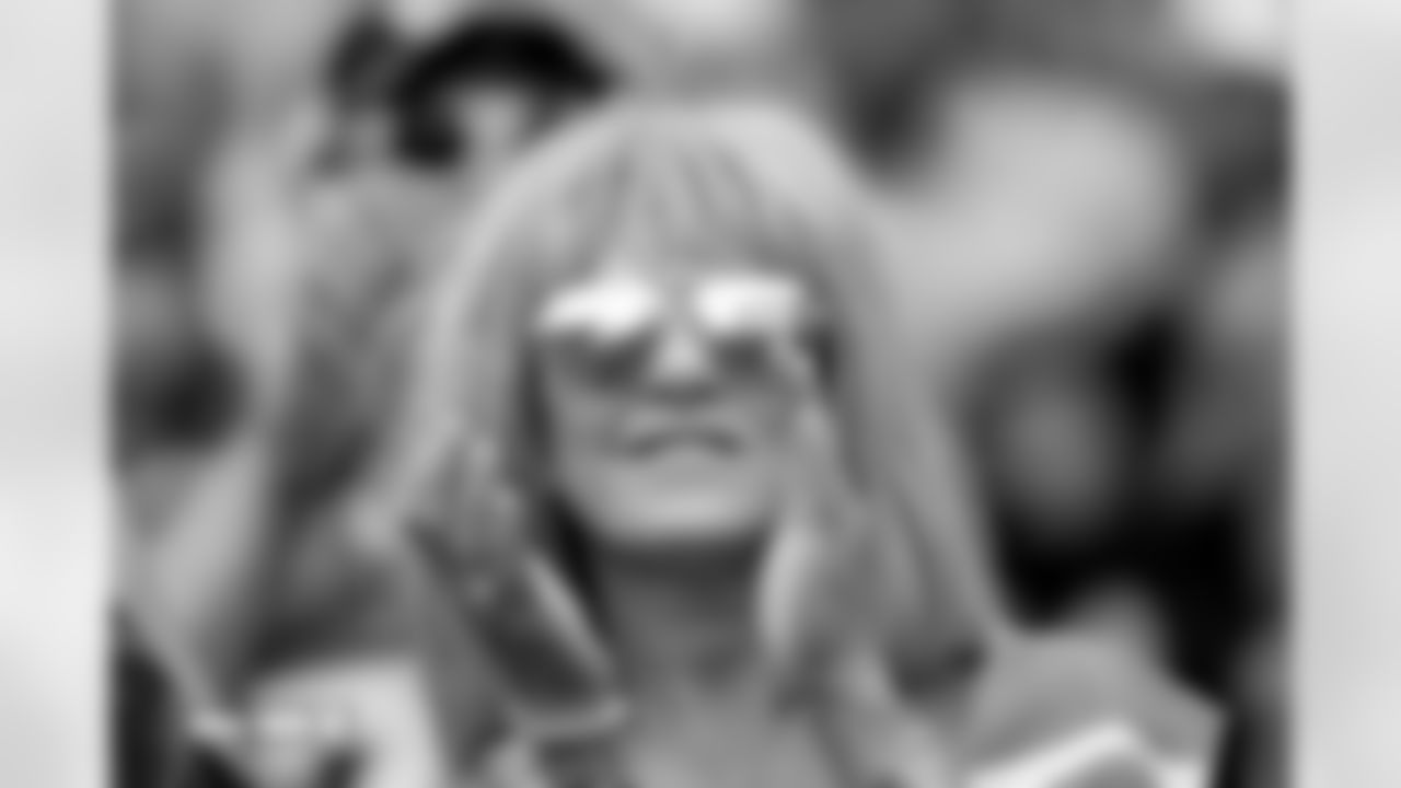 A fan in a wig before the Broncos' Week 8 game against the Dallas Cowboys at Empower Field at Mile High in Denver, Colorado on October 26, 2025. Photo by Ben Swanson / Denver Broncos