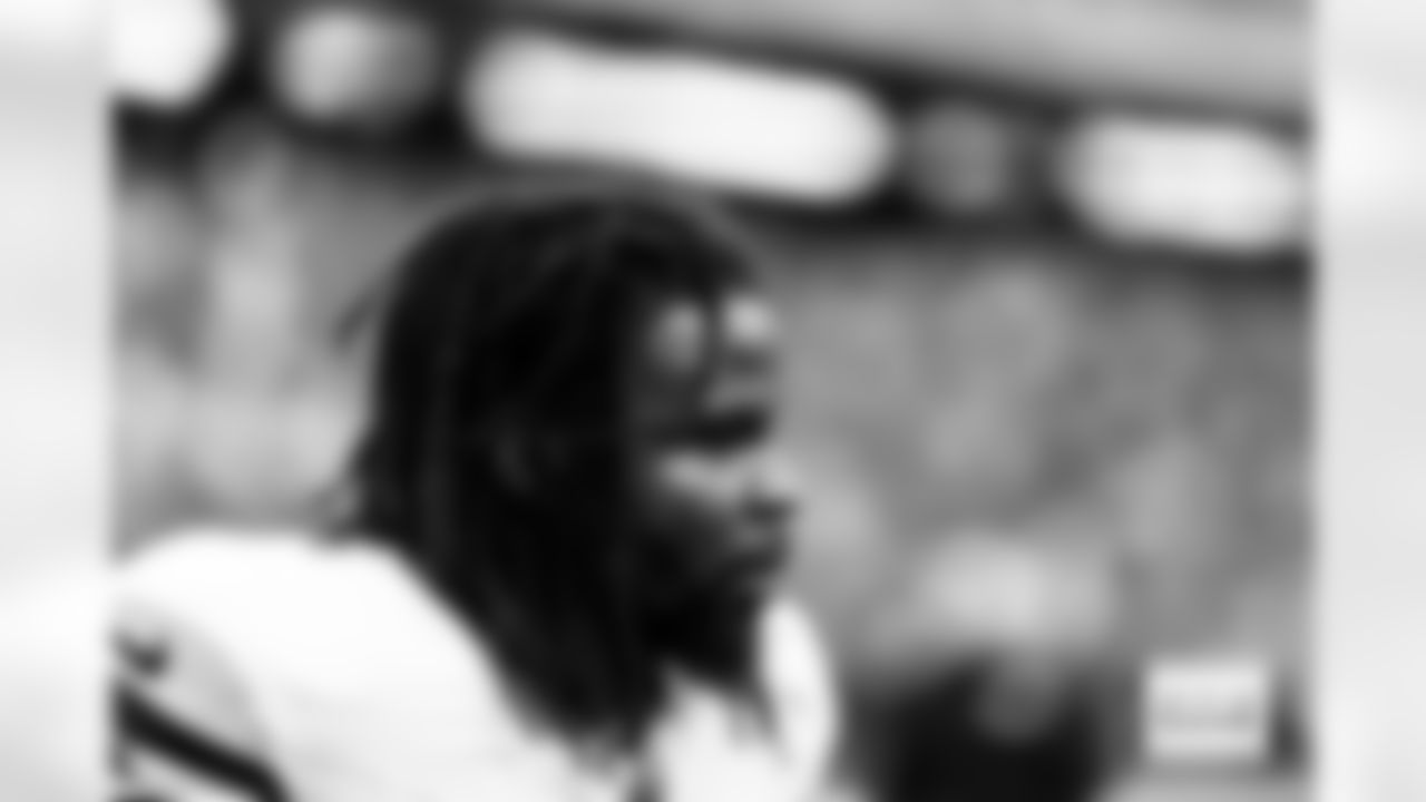 Denver Broncos linebacker Dre Greenlaw (57) looks on before the Broncos' Week 9 game against the Houston Texans at NRG Stadium in Houston, Texas on November 2, 2025. Photo by Gabriel Christus / Denver Broncos