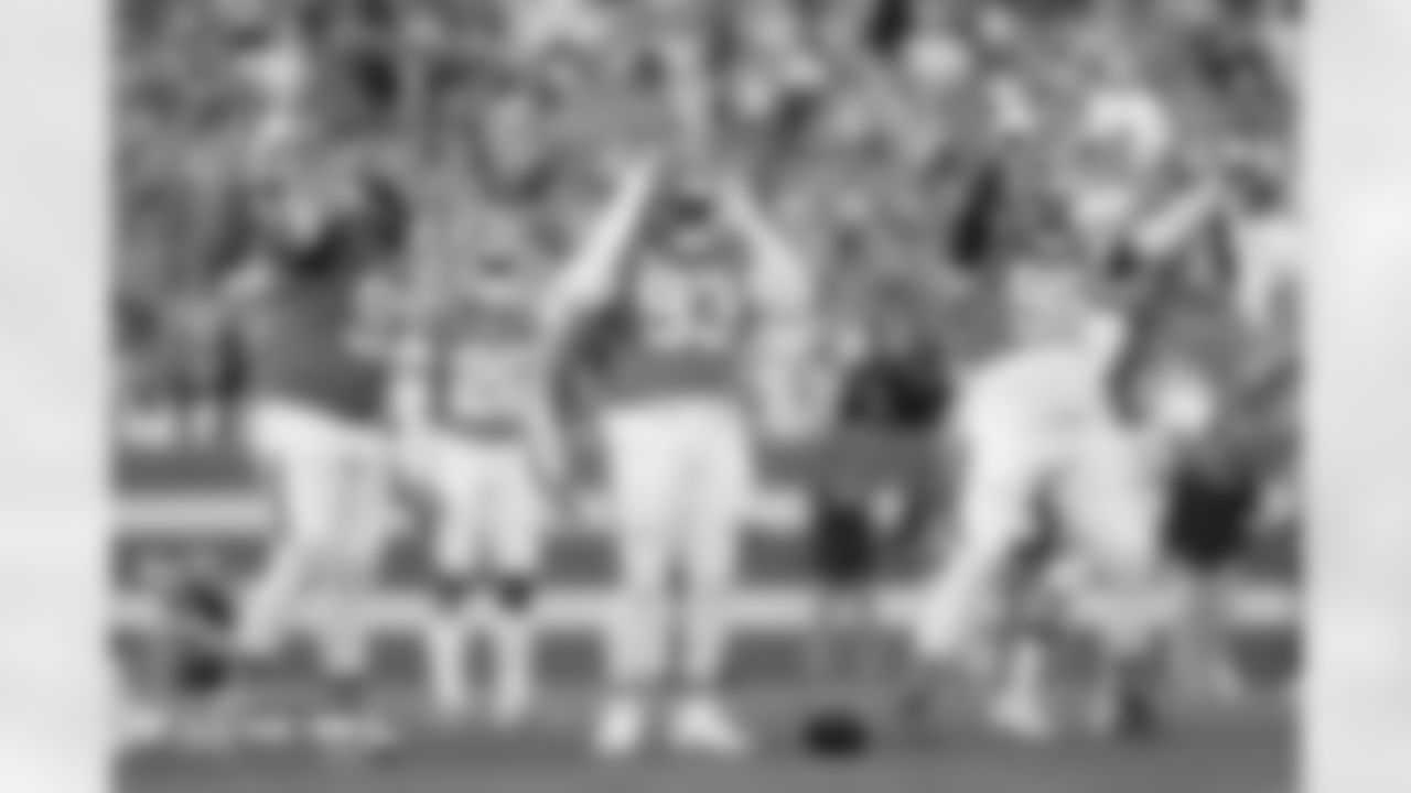 Malcolm Roach, D.J. Jones (93), Eyioma Uwazurike during the Broncos' Week 18 game against the Los Angeles Chargers at Empower Field at Mile High in Denver, Colorado on January 4, 2026. Photo by Ben Swanson / Denver Broncos