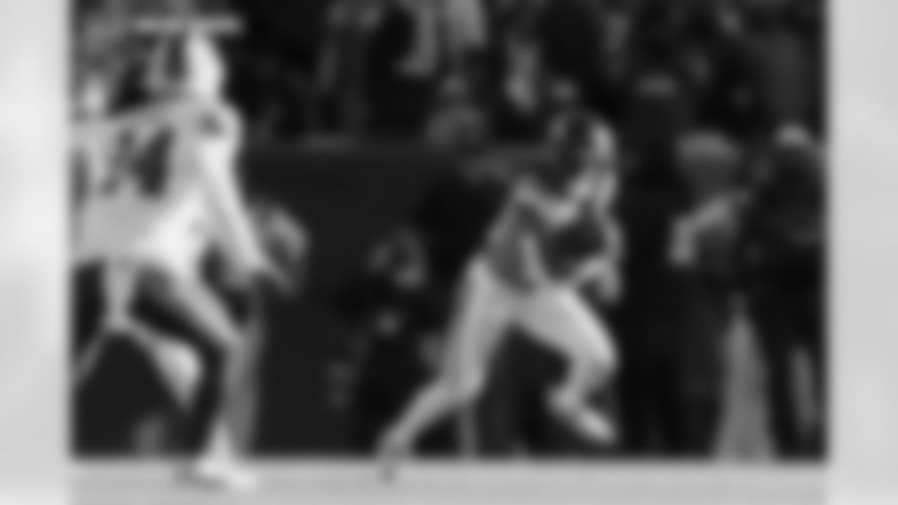 Jaleel McLaughlin during the Broncos' Divisional Round playoff game against the Buffalo Bills at Empower Field at Mile High in Denver, Colorado on January 17, 2026. Photo by Gabriel Christus / Denver Broncos