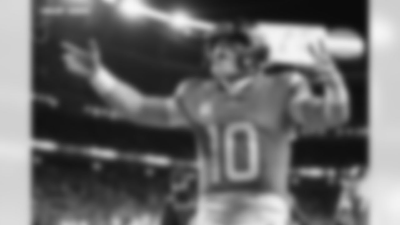 Bo Nix during the Broncos' Divisional Round playoff game against the Buffalo Bills at Empower Field at Mile High in Denver, Colorado on January 17, 2026. Photo by Gavin Liddell / Denver Broncos