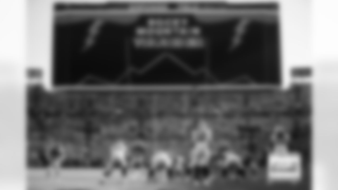 The scoreboard displays a throwback visual during the Broncos' Week 5 game against the Las Vegas Raiders at Empower Field at Mile High in Denver, Colorado on October 6, 2024. Photo by Ben Swanson / Denver Broncos