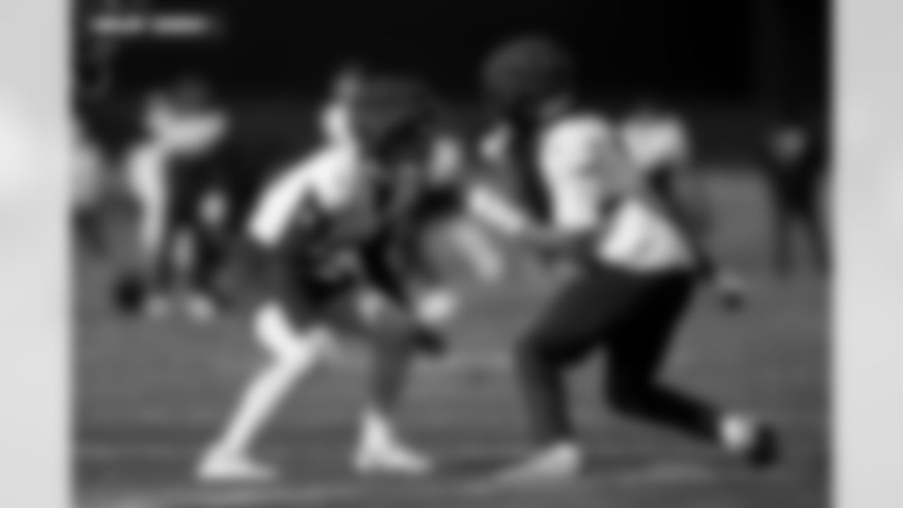 Riley Moss and Pat Surtain II during practice at Broncos Park Powered by CommonSpirit in Englewood, Colorado on January 13, 2026. Photo by Ben Swanson / Denver Broncos