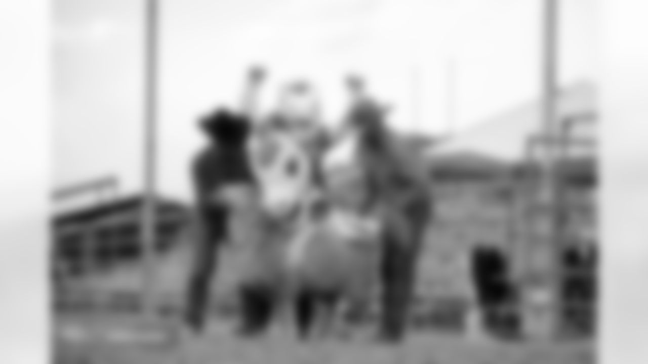 Photos from the filming of the Denver Broncos' mutton-busting-themed 2025 schedule release video.
Photo by Gabriel Christus / Denver Broncos