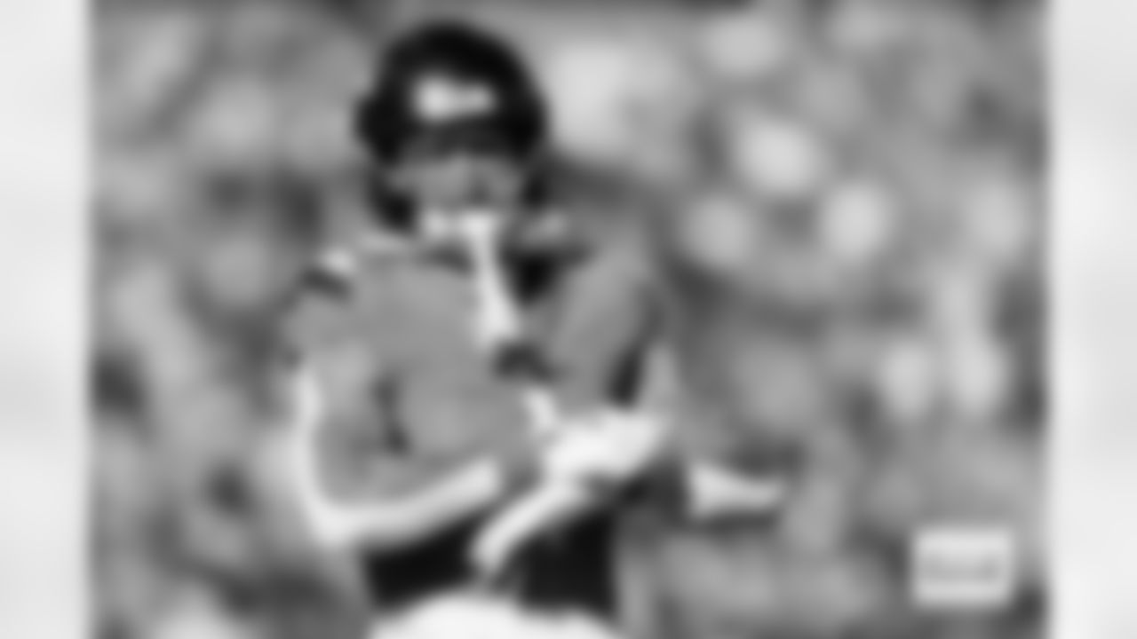 Denver Broncos tight end Evan Engram (1) before the Broncos' Divisional Round playoff game against the Buffalo Bills at Empower Field at Mile High in Denver, Colorado on January 17, 2026. Photo by Gavin Liddell / Denver Broncos