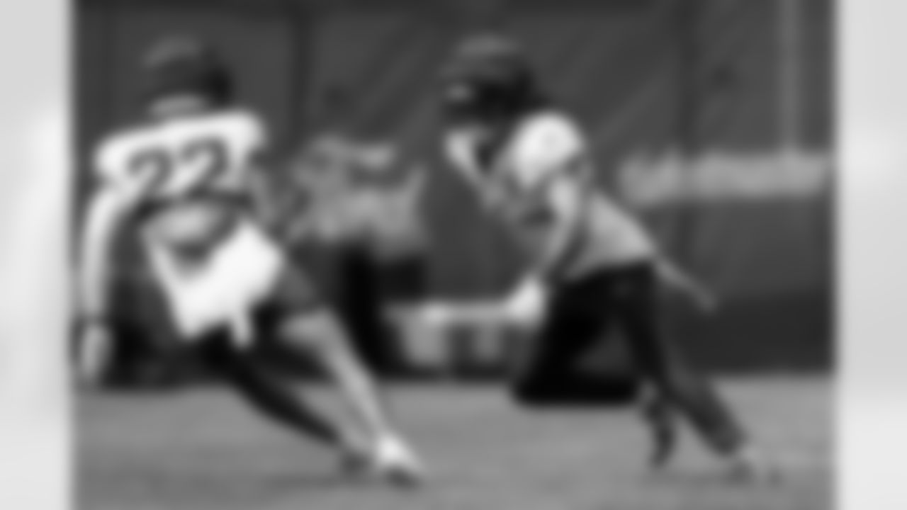 Talanoa Hufanga and Brandon Jones during practice on Wednesday, August 27, 2025 at Broncos Park Powered by CommonSpirit in Englewood, Colorado.
Photo by Gabriel Christus / Denver Broncos