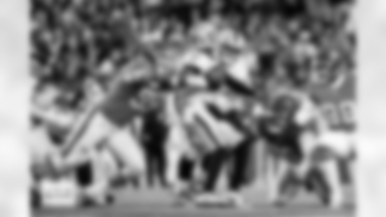 Denver Broncos defensive end Zach Allen (99) and defensive end Eyioma Uwazurike (96) sack Las Vegas Raiders quarterback Geno Smith (7) during the Broncos' Week 10 game against the Las Vegas Raiders at Empower Field at Mile High in Denver, Colorado on November 6, 2025. Photo by Ben Swanson / Denver Broncos