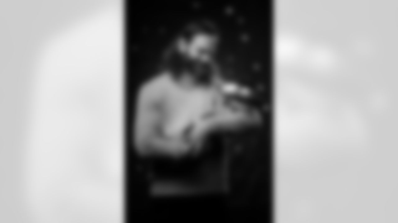 Evan Mathis poses for a portrait at the 2025 Alumni Weekend Reception on October 18, 2025. Photo by Ben Swanson / Denver Broncos