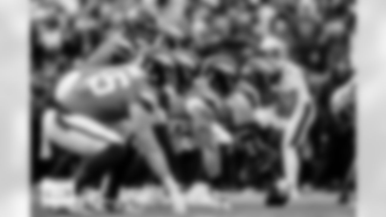 Denver Broncos center Luke Wattenberg (60) prepares to snap the ball quarterback Jarrett Stidham (8) during the AFC Championship Game between the Denver Broncos and New England Patriots at Empower Field at Mile High in Denver, Colorado on January 25, 2026. Photo by Ben Swanson / Denver Broncos