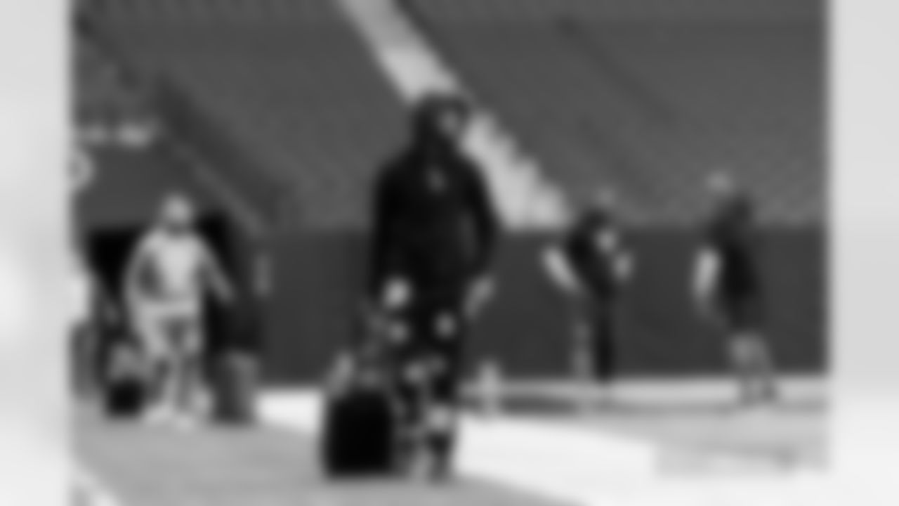 Troy Franklin during team arrivals before the Broncos' Week 12 game against the Las Vegas Raiders at Allegiant Stadium in Las Vegas, Nevada on November 24, 2024. Photo by Gabriel Christus / Denver Broncos