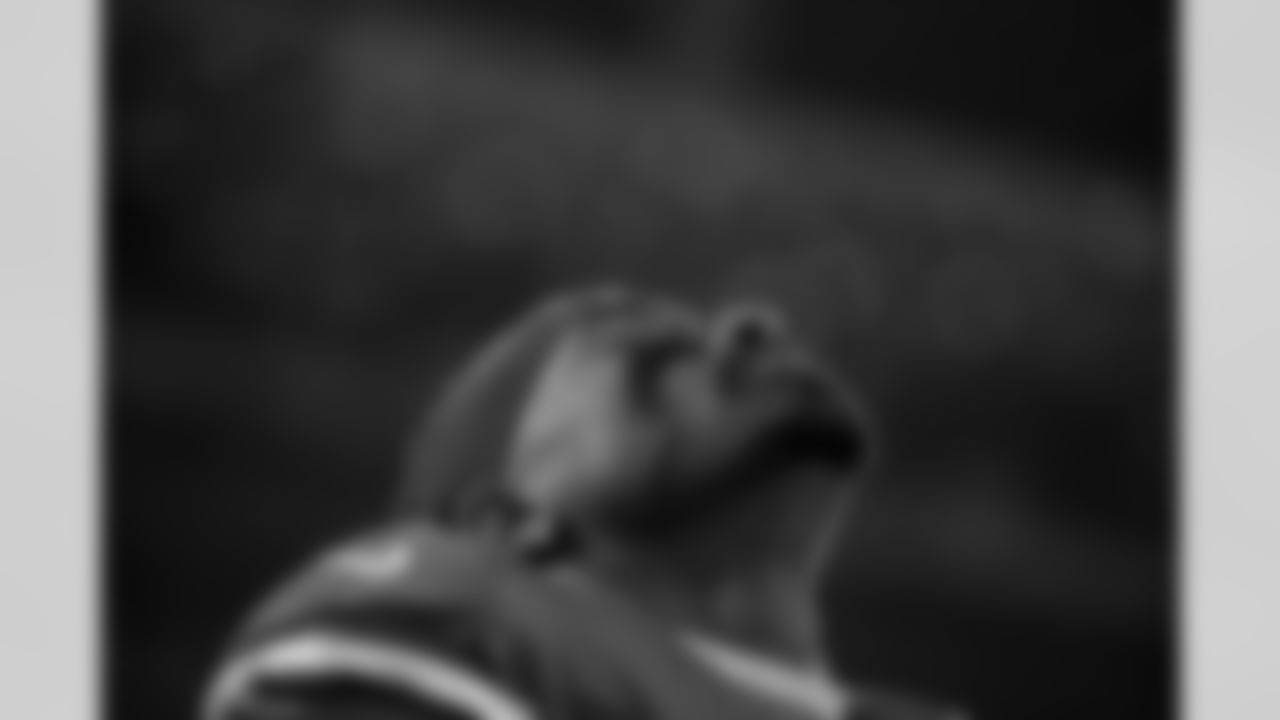 Denver Broncos wide receiver Courtland Sutton (14) puts his head back during the national anthem before the Broncos' Week 10 game against the Las Vegas Raiders at Empower Field at Mile High in Denver, Colorado on November 6, 2025. Photo by Gabriel Christus / Denver Broncos