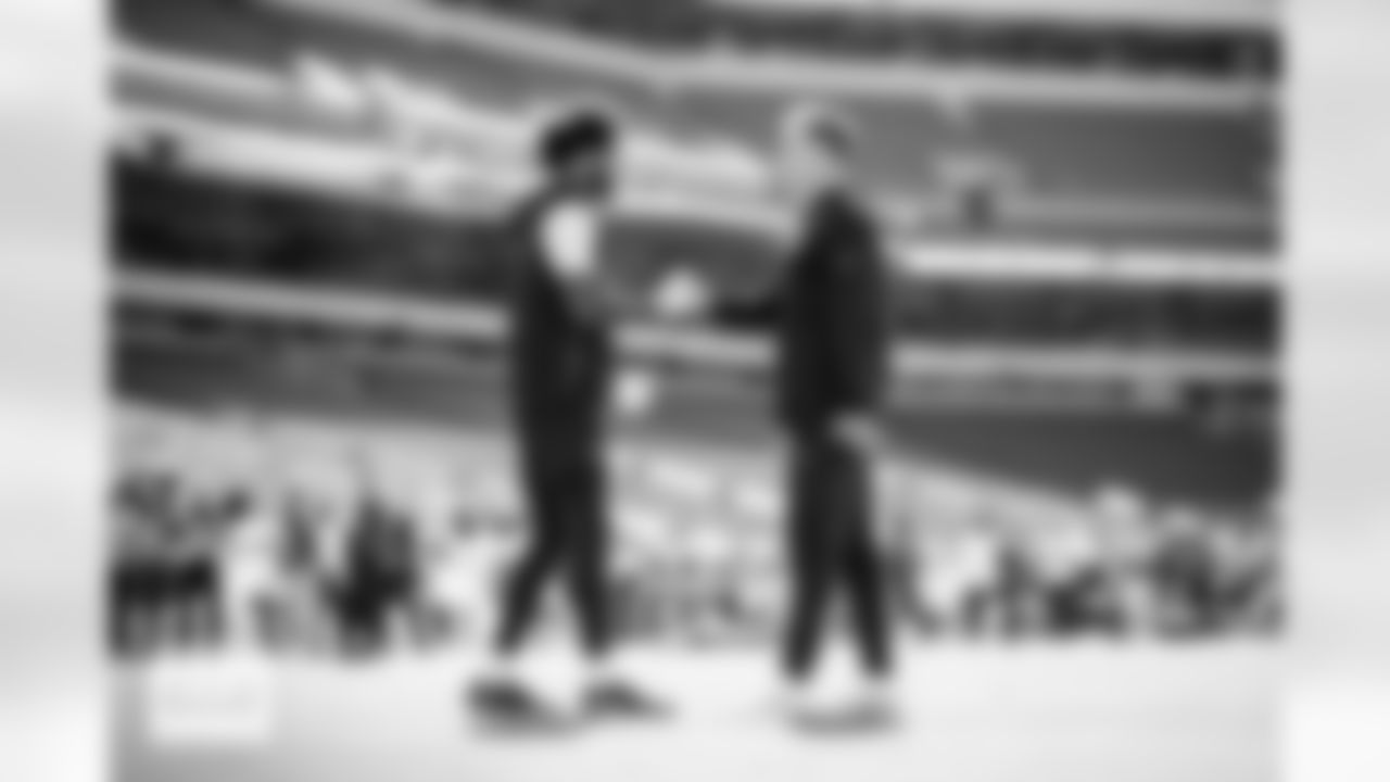 Troy Franklin and Bo Nix before the Broncos' Week 5 game against the Philadelphia Eagles at Lincoln Financial Field in Philadelphia, Pennsylvania on October 5, 2025. Photo by Ben Swanson / Denver Broncos