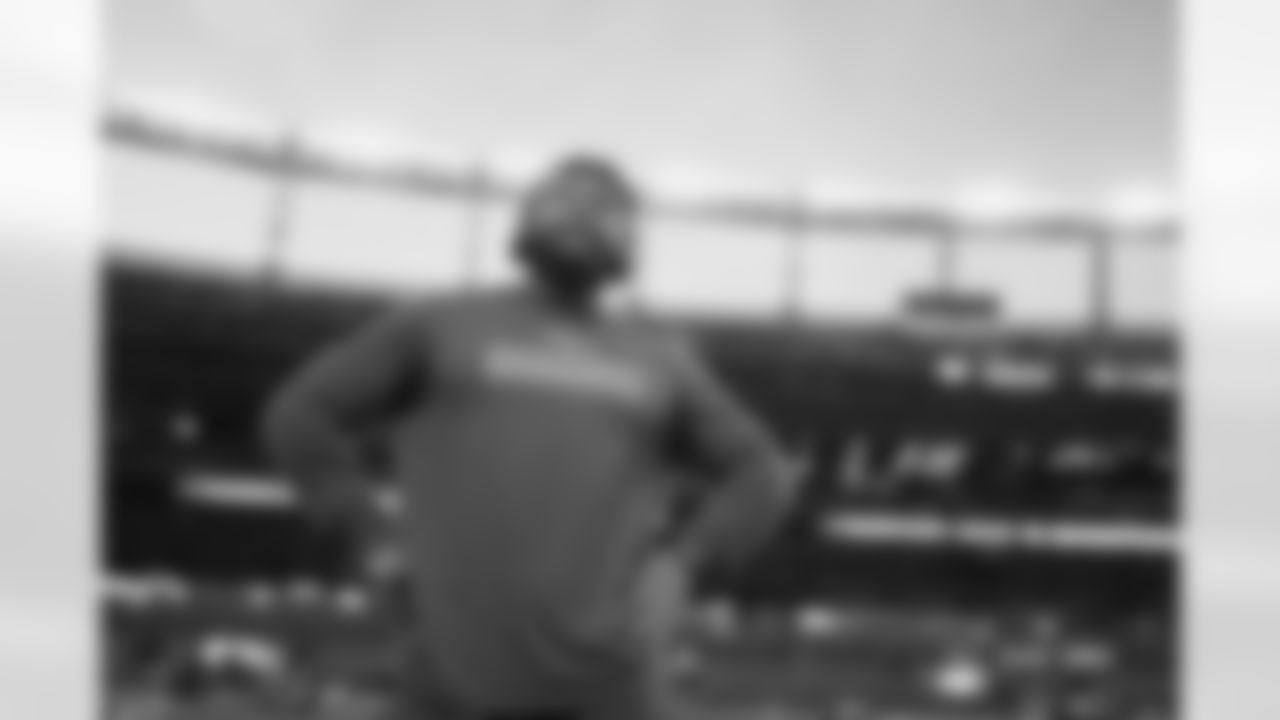 Audric Estime before the Broncos' Week 13 game against the Cleveland Browns at Empower Field at Mile High in Denver, Colorado on December 2, 2024. Photo by Ben Swanson / Denver Broncos