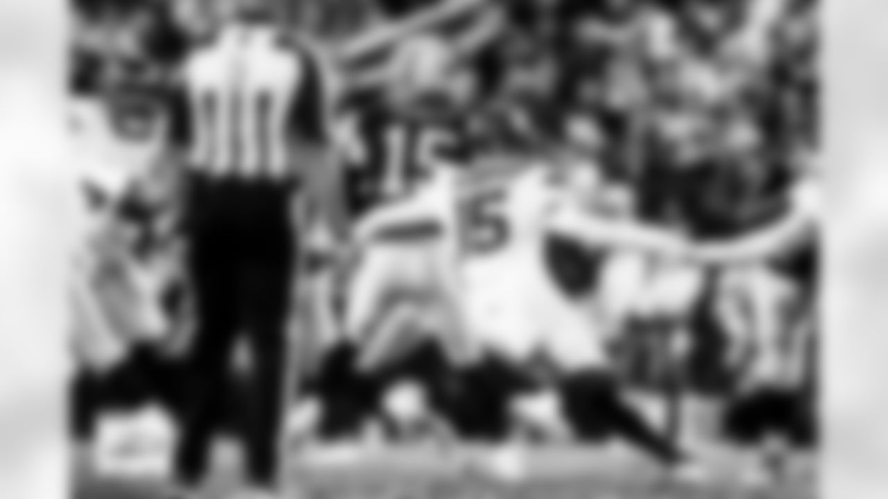 Denver Broncos linebacker Nik Bonitto (15) sacks Las Vegas Raiders quarterback Kenny Pickett (15) during the Broncos' Week 14 game against the Las Vegas Raiders at Allegiant Stadium in Las Vegas, Nevada on December 7, 2025. Photo by Gabriel Christus / Denver Broncos