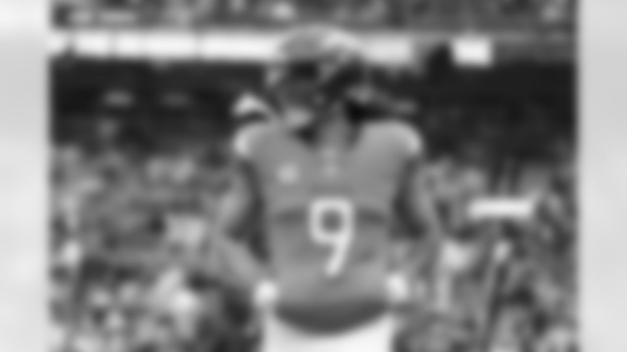 Talanoa Hufanga (9) before the AFC Championship Game between the Denver Broncos and New England Patriots at Empower Field at Mile High in Denver, Colorado on January 25, 2026. Photo by Gavin Liddell / Denver Broncos