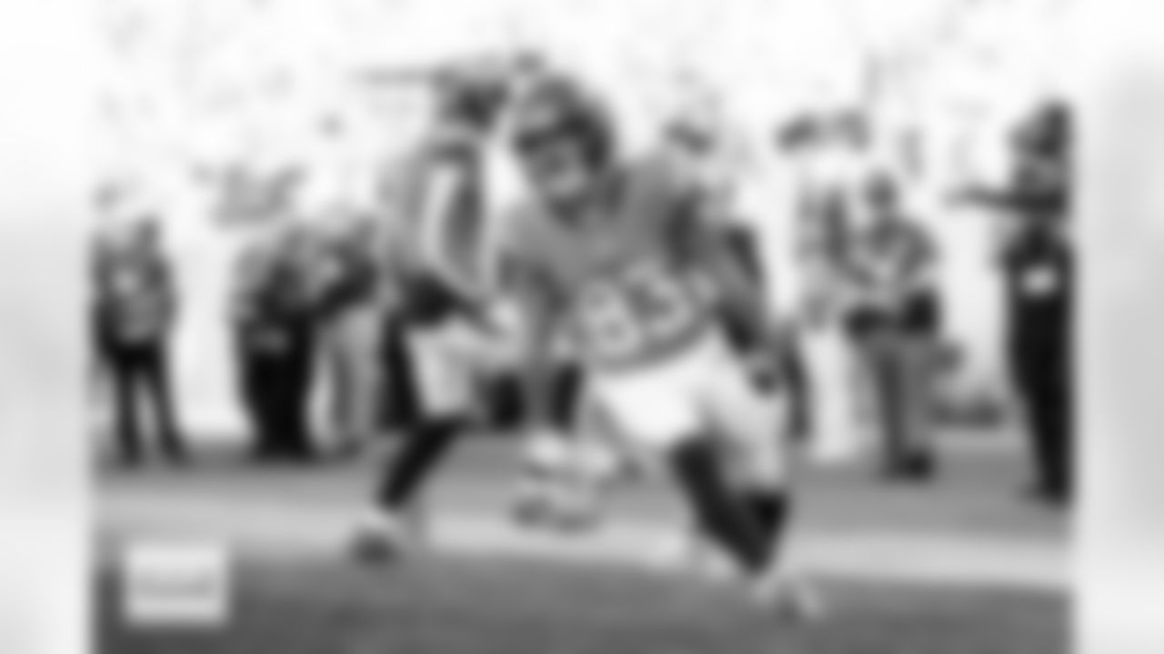 Denver Broncos wide receiver Michael Bandy (83) celebrates his first career touchdown reception during the Broncos' Week 15 game against the Green Bay Packers at Empower Field at Mile High in Denver, Colorado on December 14, 2025. Photo by Ben Swanson / Denver Broncos