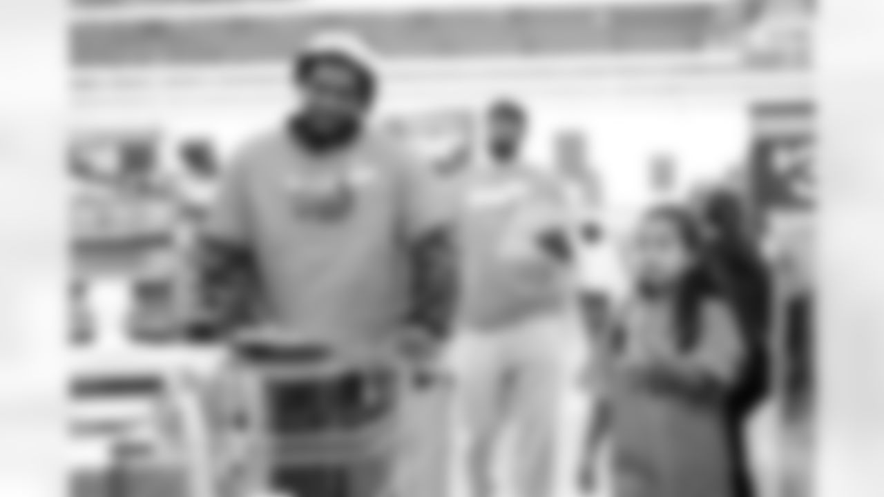 Children from the Denver Broncos Boys & Girls Club participate in a Shop with a Jock shopping spree with Broncos players, alumni and cheerleader alumni in Aurora, Colorado on December 2, 2025. Photo by Ben Swanson / Denver Broncos