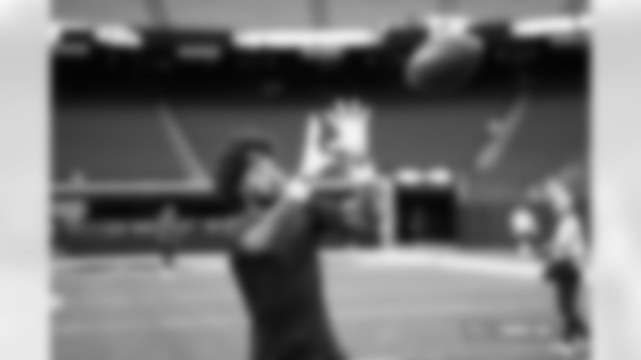 Troy Franklin before the Broncos' Week 14 game against the Las Vegas Raiders at Allegiant Stadium in Las Vegas, Nevada on December 7, 2025. Photo by Gabriel Christus / Denver Broncos