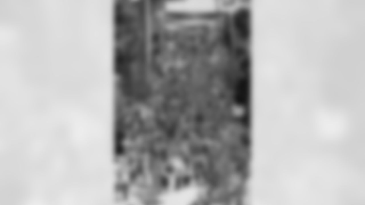 Fans cross the Old 17th Avenue Bridge to enter the stadium before the Broncos' Week 1 game against the Tennessee Titans at Empower Field at Mile High in Denver, Colorado on September 7, 2025. Photo by Gavin Liddell / Denver Broncos