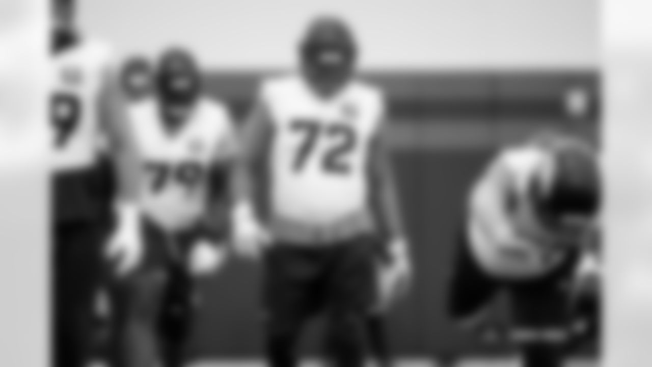 Garett Bolles during practice at Broncos Park Powered by CommonSpirit in Englewood, Colorado on September 6, 2024. Photo by Ben Swanson / Denver Broncos