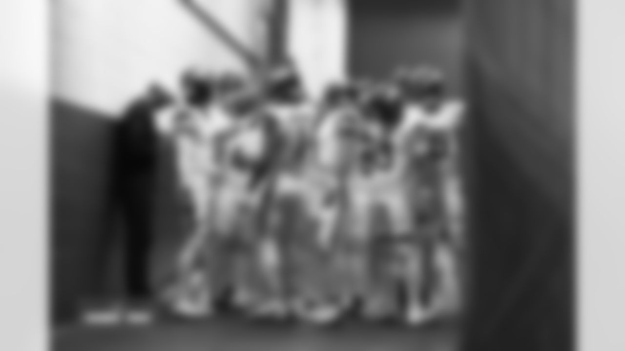 Players huddle in the tunnel before the Broncos' preseason Week 3 game against the New Orleans Saints at Caesars Superdome in New Orleans, Louisiana on August 23, 2025. Photo by Ben Swanson / Denver Broncos