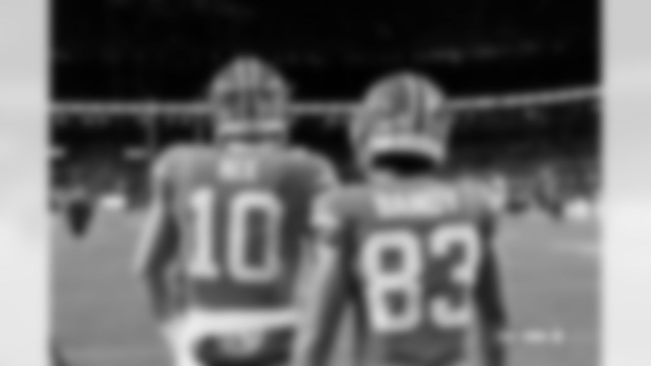 Denver Broncos quarterback Bo Nix (10) and wide receiver Michael Bandy (83) photographed on film during the Broncos' Week 10 game against the Las Vegas Raiders at Empower Field at Mile High in Denver, Colorado on November 8, 2025. Photo by Gabriel Christus / Denver Broncos