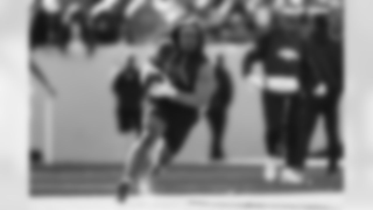 RJ Harvey before the Broncos' Divisional Round playoff game against the Buffalo Bills at Empower Field at Mile High in Denver, Colorado on January 17, 2026. Photo by Ben Swanson / Denver Broncos