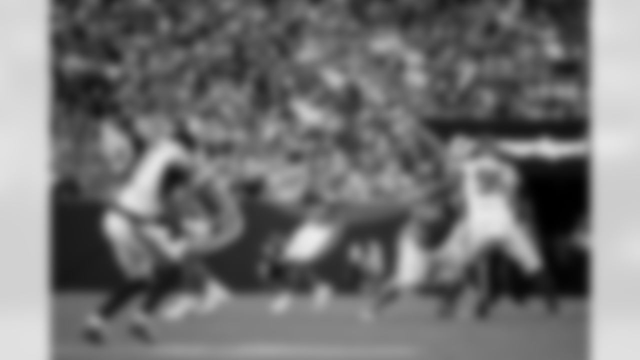 Denver Broncos quarterback Bo Nix (10) drops back to pass during the Broncos' Week 7 game against the New York Giants at Empower Field at Mile High in Denver, Colorado on October 19, 2025. Photo by Ben Swanson / Denver Broncos
