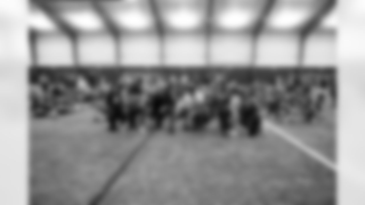 The Denver Broncos and Xcel Energy host more than 300 students who participated in the inaugural semester of Science of Football for a field day at South Suburban Sports Dome in Centennial, Colorado on May 14, 2024. Photo by Nicole Pennetta / Denver Broncos