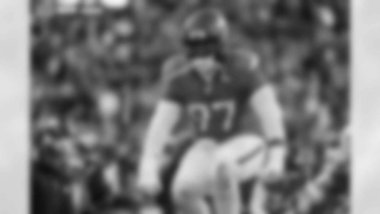 Malcolm Roach (97) during the Broncos' Divisional Round playoff game against the Buffalo Bills at Empower Field at Mile High in Denver, Colorado on January 17, 2026. Photo by ADAM BRATTEN / Denver Broncos