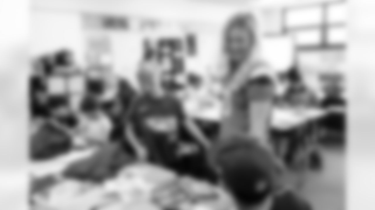 The Denver Broncos and CommonSpirit host a Thanksgiving assembly and activities about kindness at Colfax Elementary School in Denver, Colorado on November 11, 2025. Photo by Ben Swanson / Denver Broncos