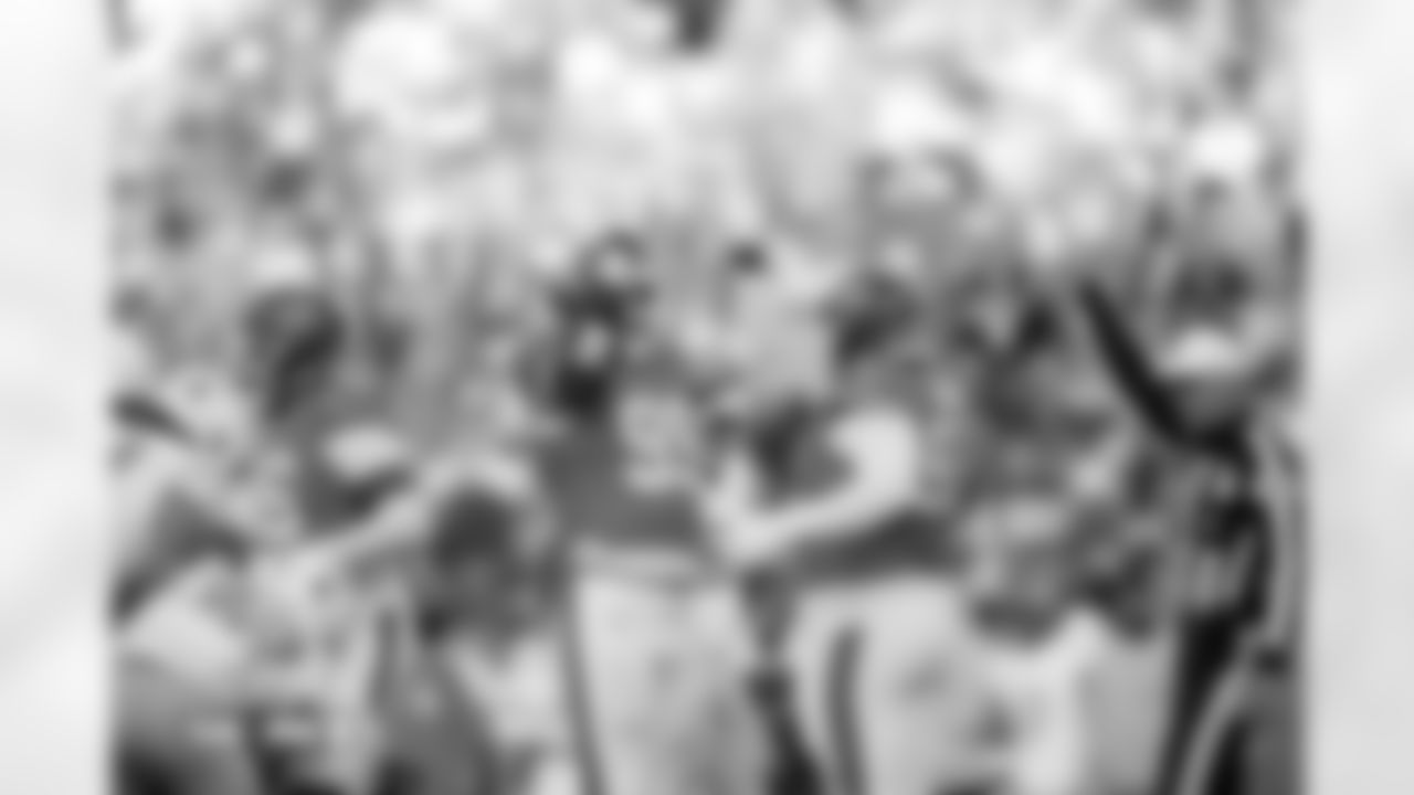 Zach Allen (99) and D.J. Jones (93) during the Broncos' Week 18 game against the Los Angeles Chargers at Empower Field at Mile High in Denver, Colorado on January 4, 2026. Photo by Gabriel Christus / Denver Broncos