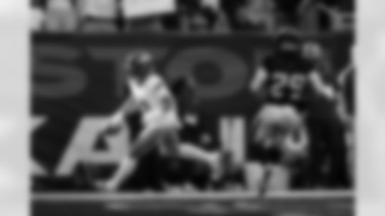 Denver Broncos running back RJ Harvey (12) scores a touchdown during the Broncos' Week 9 game against the Houston Texans at NRG Stadium in Houston, Texas on November 2, 2025. Photo by Gabriel Christus / Denver Broncos