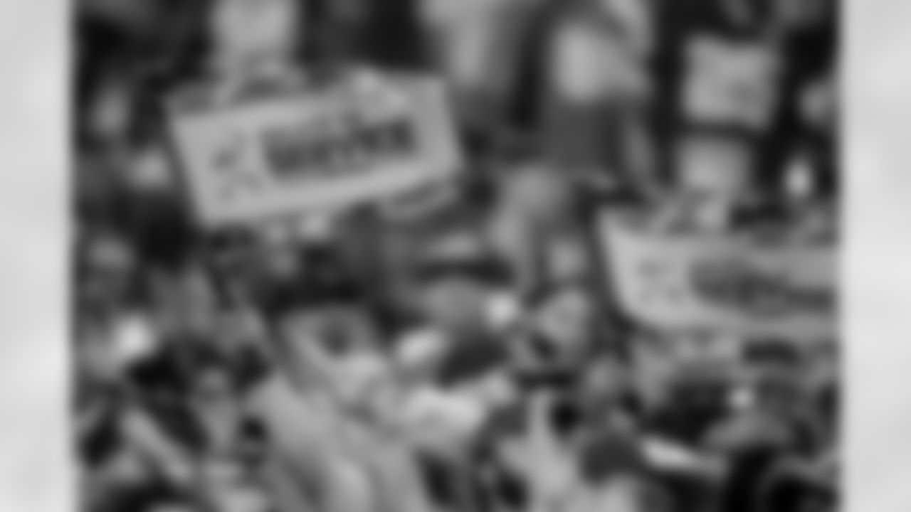 Fans wave Salute to Service flags during the Broncos' Week 11 game against the Kansas City Chiefs at Empower Field at Mile High in Denver, Colorado on November 16, 2025. Photo by Ben Swanson / Denver Broncos