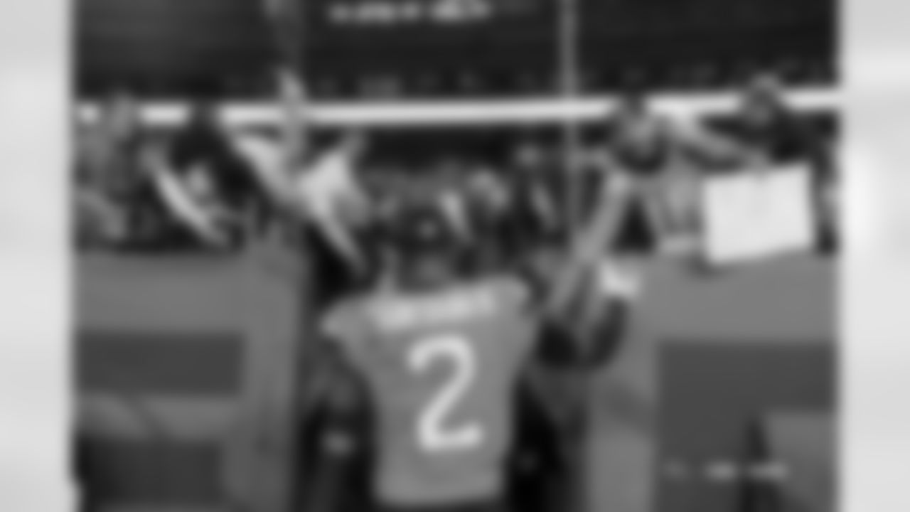 Denver Broncos cornerback Pat Surtain II (2) walks off the field after the Broncos' Week 15 game against the Green Bay Packers at Empower Field at Mile High in Denver, Colorado on December 14, 2025. Photo by Gabriel Christus / Denver Broncos