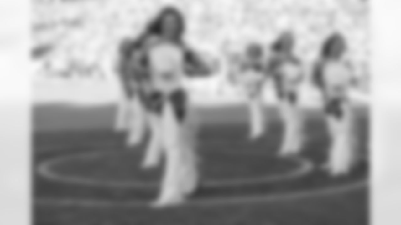 Denver Broncos Cheerleaders perform during the Broncos' Week 15 game against the Green Bay Packers at Empower Field at Mile High in Denver, Colorado on December 14, 2025. Photo by Adam Bratten / Denver Broncos