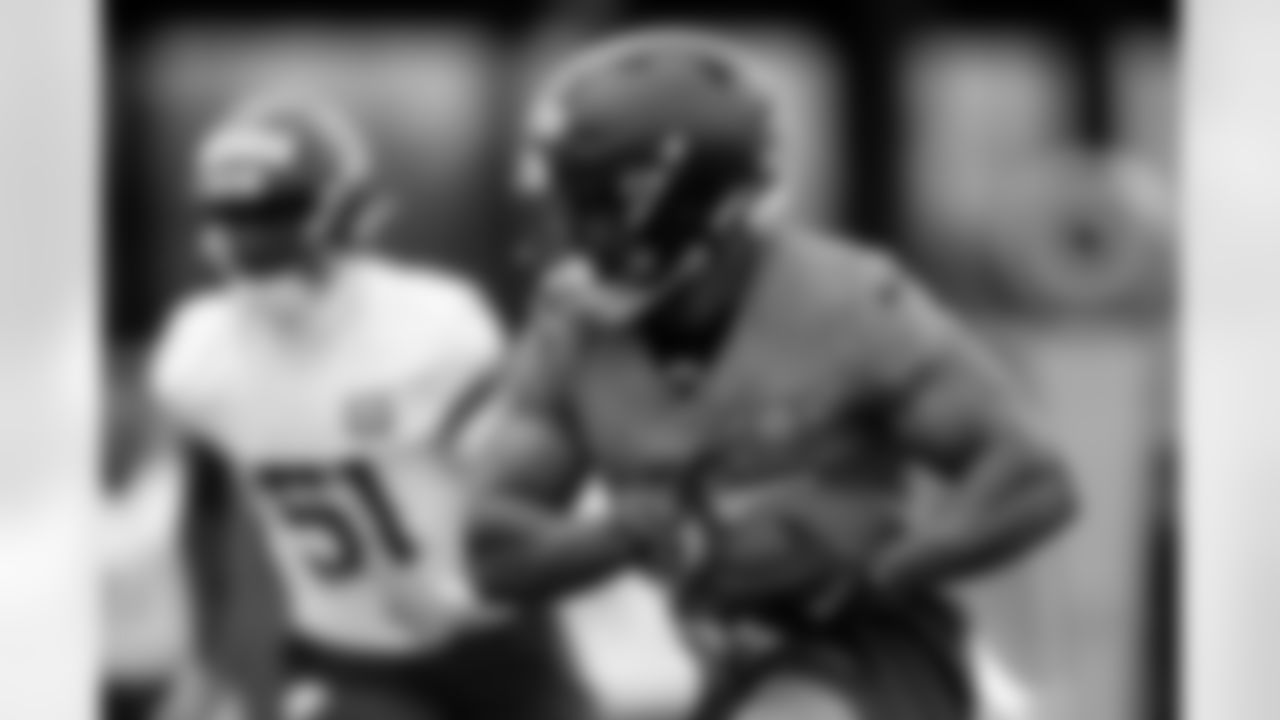 Audric Estime during an OTA practice at Broncos Park Powered by CommonSpirit in Englewood, Colorado on May 29, 2025. Photo by Ben Swanson / Denver Broncos