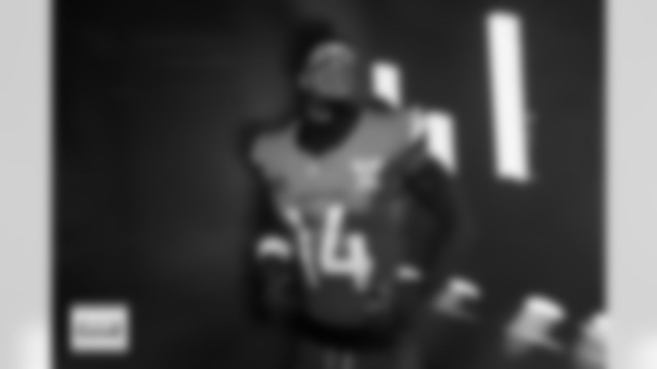 Denver Broncos wide receiver Courtland Sutton (14) in the tunnel during player and team introductions before the Broncos' Week 16 game against the Jacksonville Jaguars at Empower Field at Mile High in Denver, Colorado on December 21, 2025. Photo by Ben Swanson / Denver Broncos