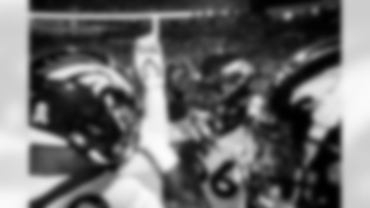 Baron Browning before the Broncos' Week 10 game against the Buffalo Bills at Highmark Stadium in Orchard Park, New York on November 13, 2023.