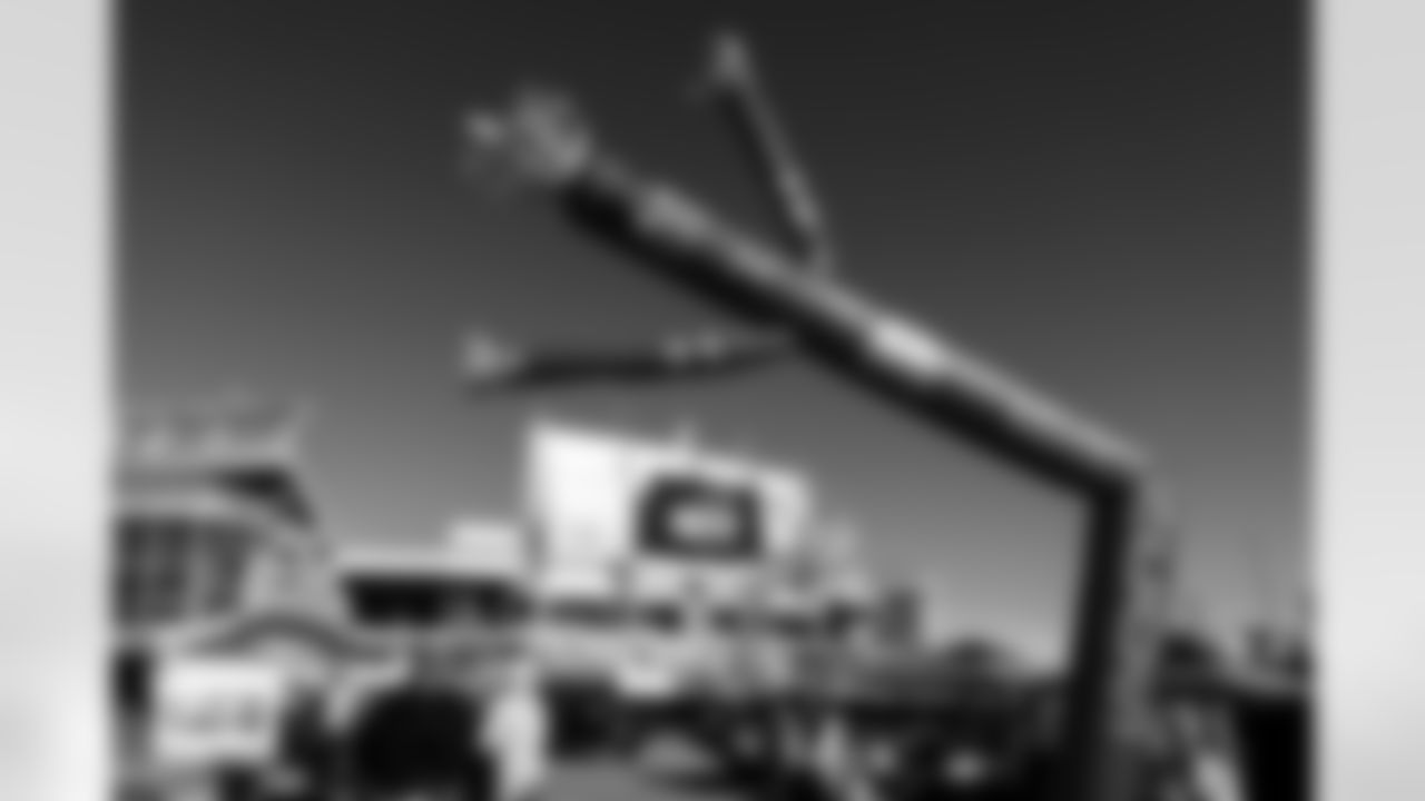 A Denver Broncos branded inflatable tube dancing guy before the Broncos' Divisional Round playoff game against the Buffalo Bills at Empower Field at Mile High in Denver, Colorado on January 17, 2026. Photo by Gabriel Christus / Denver Broncos